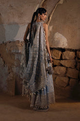 Unstitched Raw Silk 3 Piece Suit